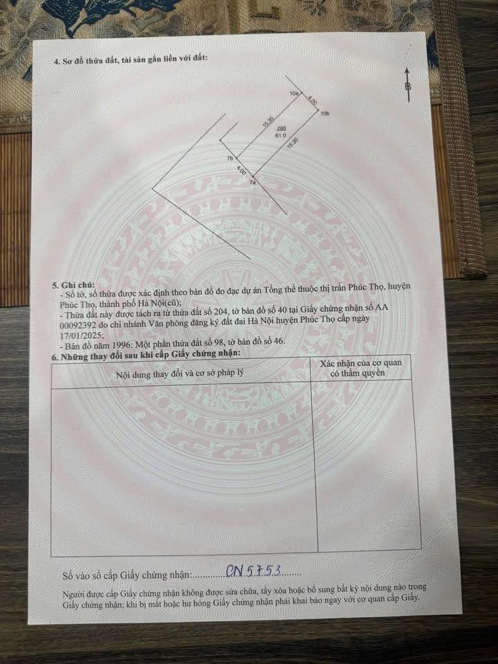 Bán đất Thị trấn Phúc Thọ 61m² - Sổ đỏ sẵn sàng, mặt hồ thoáng đãng