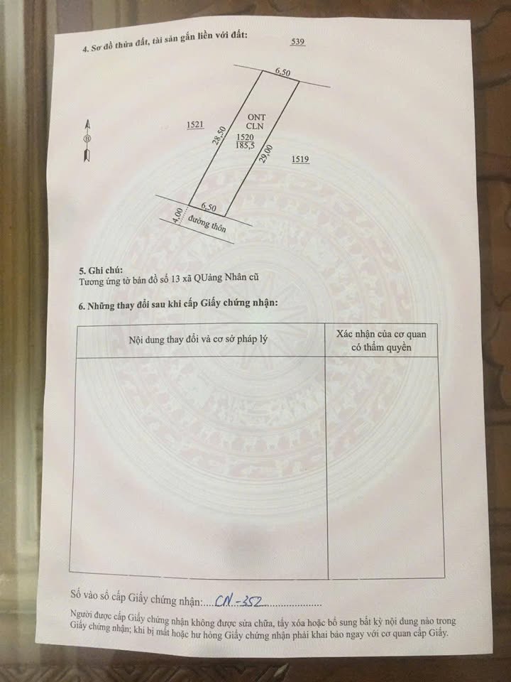 Đất thổ cư Quảng Nhân, Thanh Hóa - 189m² - Giá chỉ 5.x tỷ