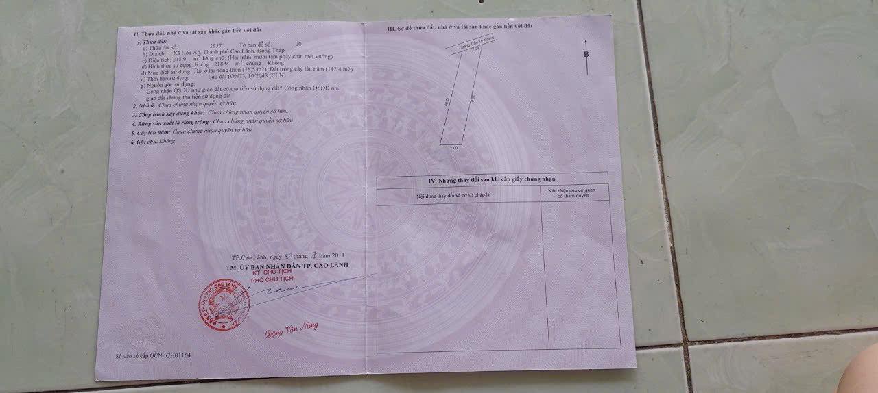 Bán Đất Nền Trần Tế Xương, Cao Lãnh - 224m² - Sổ Đỏ Rõ Ràng - 1.6 Tỷ