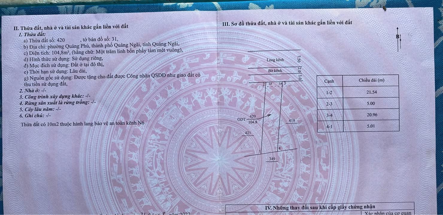 Đất nền Hẻm 244 Hoàng Hoa Thám, Quảng Ngãi 105m² - Tiềm năng tăng giá!