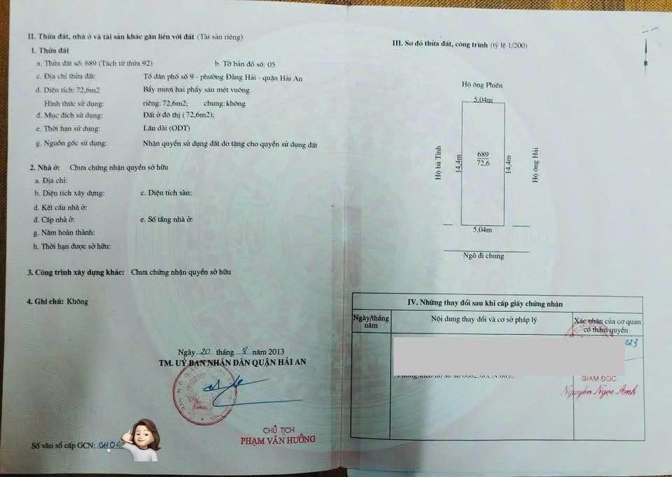 Đất nền 72.6m² Phố Tiền Phong Hải An - Sổ đỏ chính chủ, 3.55 tỷ