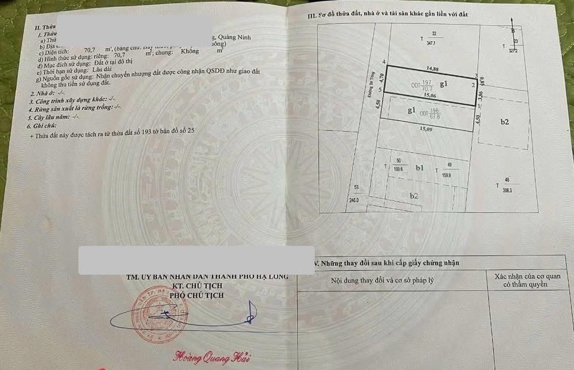 Bán Đất Tặng Nhà Phường Giếng Đáy, Hạ Long - 70.7m² - Giá Tốt