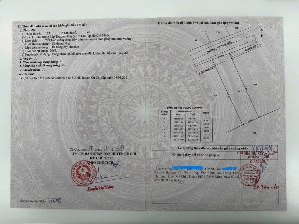 Đất thổ cư Mặt tiền Võ Văn Điều, Củ Chi - 798m² thổ cư, giá 4.6 tỷ