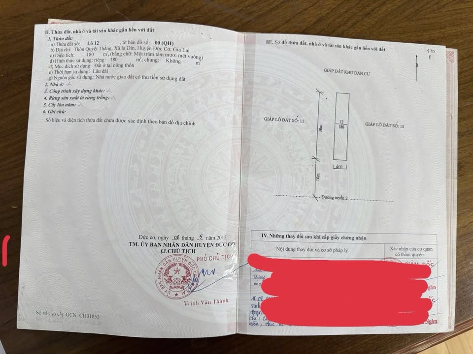 Đất nền Quốc lộ 19 Đức Cơ 180m² - Đất thổ cư 100%!