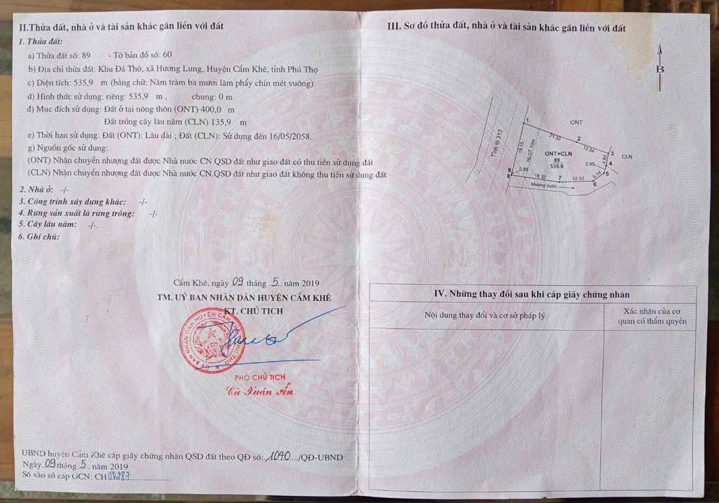 Bán đất nền Tỉnh lộ 313, Cẩm Khê, Phú Thọ - 120m² - Sổ đỏ chính chủ