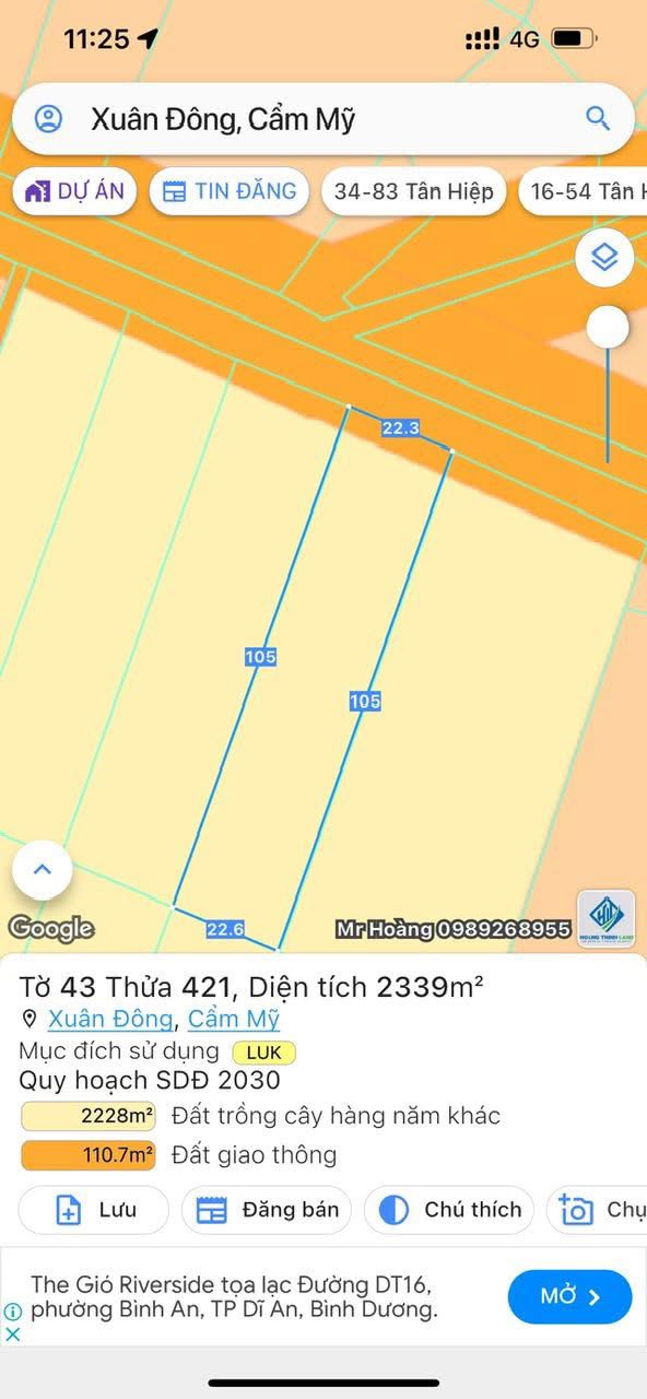 Đất nền mặt tiền Cẩm Mỹ, Đồng Nai 6500m² - Giá đầu tư 5.85 tỷ