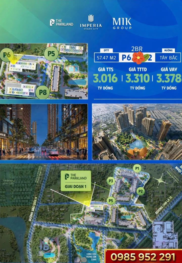 Chung cư The Parkland Thủ Đức 57m² - 2PN Giá Tốt 3 Tỷ