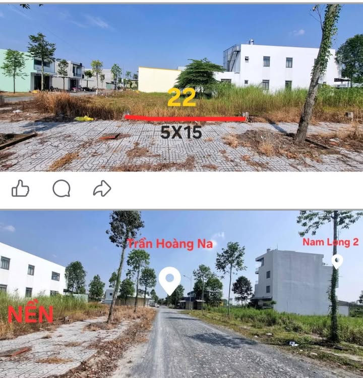 Bán Nền Đường D22 KDC Hồng Loan 6A, Cần Thơ - 75m² Giá 2.11 Tỷ