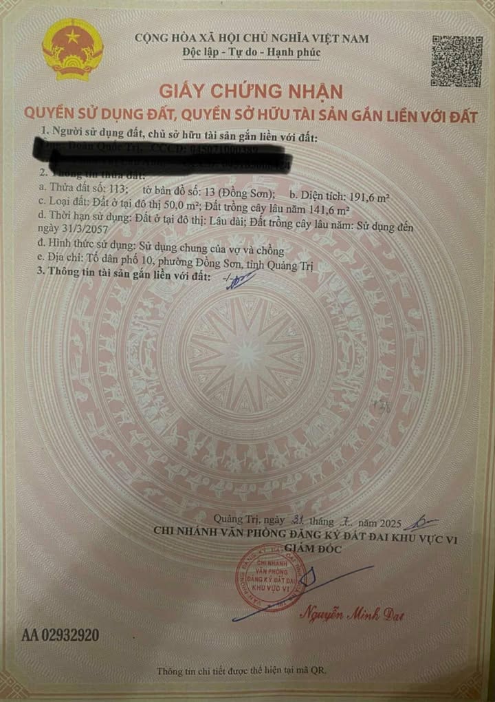 Đất nền Phường Đông Sơn, Đông Hà 190m² - Tiềm năng tăng giá vượt trội!