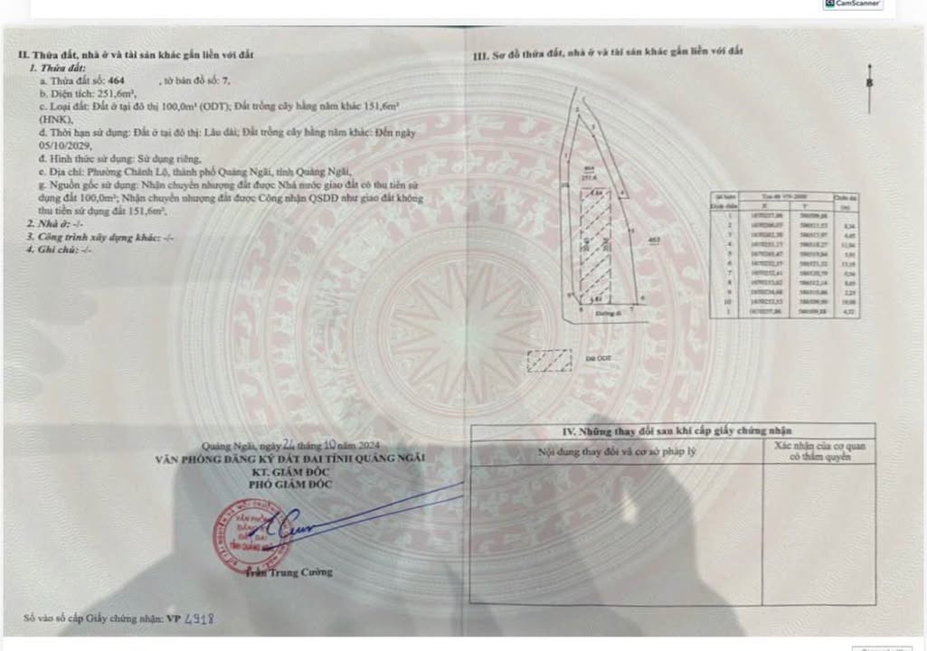 Đất nền 251.6m² Phường Chánh Lộ, Quảng Ngãi - Sổ đỏ chính chủ!