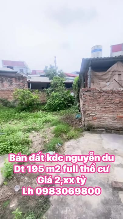 Đất nền KDC Nguyễn Du, TX Phú Thọ 195m² - Đất thổ cư 100%