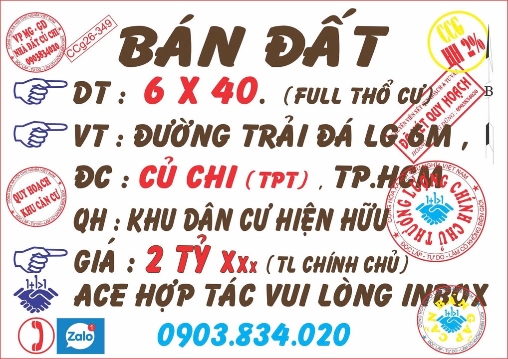 Bán Đất Củ Chi 240m² Mặt Tiền Đường 6m - Sổ Hồng Riêng