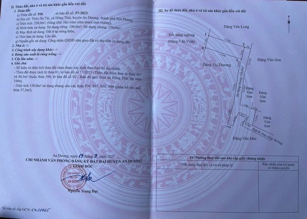 Đất nền Hy Tái An Dương 100m² - Tiềm năng tăng giá vượt trội!