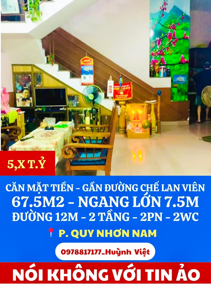 Nhà Mặt Tiền Quy Nhơn 67.5m² Ngang 7.5m - Kinh Doanh Đắc Lợi 5 Tỷ