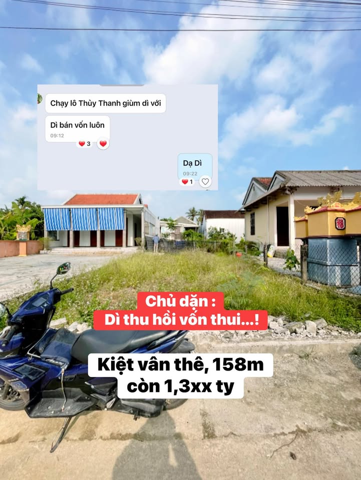 Bán Đất 158m² Kiệt Ô Tô Vân Thê, Huế - Giá 1.3 Tỷ, An Cư Lý Tưởng