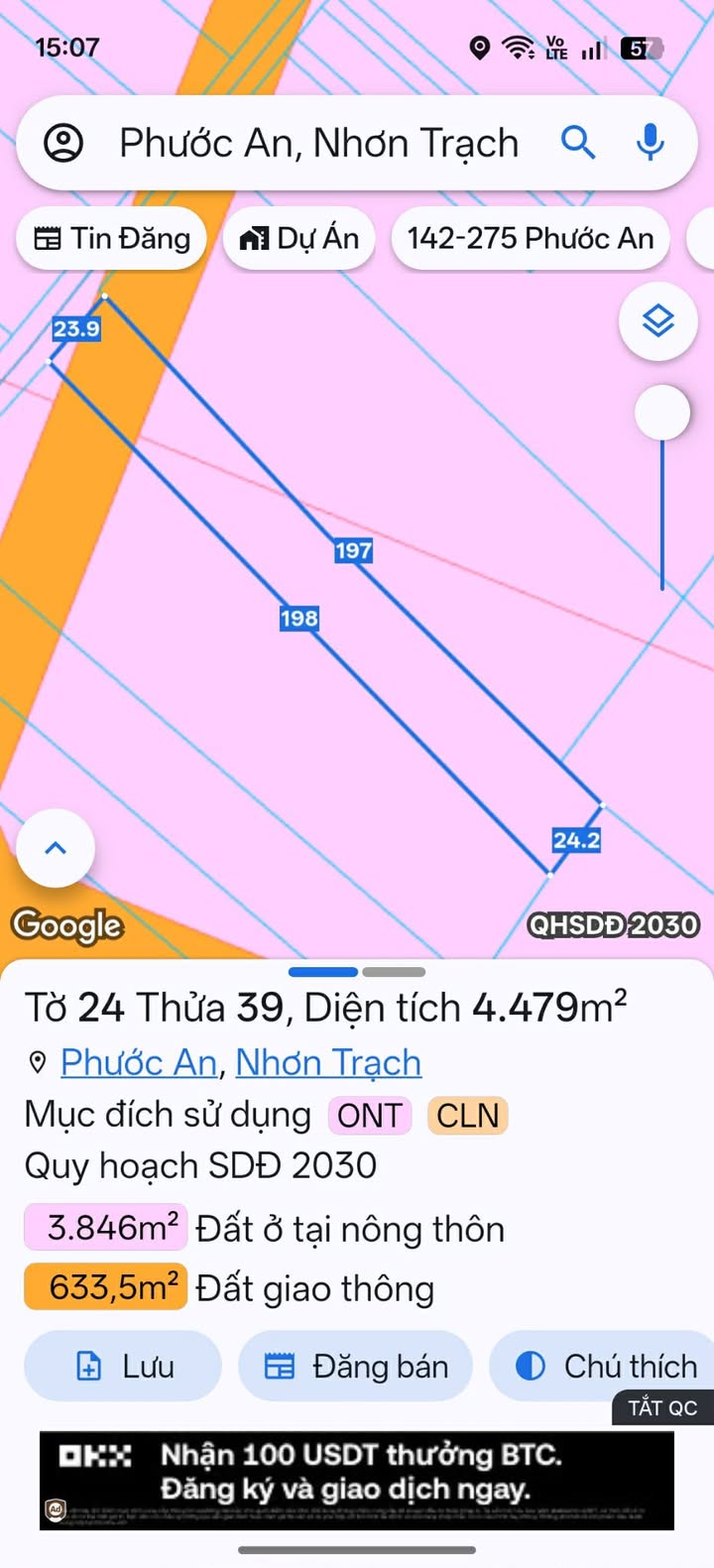 Đất Vườn Long Thành 4479m² Sổ Hồng Sẵn Sàng - Giá Đầu Tư 2.5 Triệu/m²