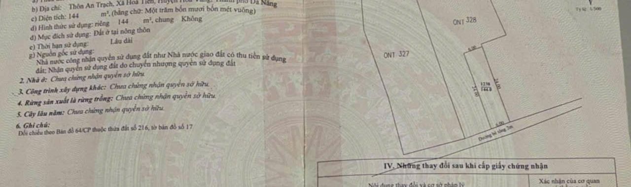 Đất nền An Trạch, Hòa Tiến 144m² - Tiềm năng tăng giá!