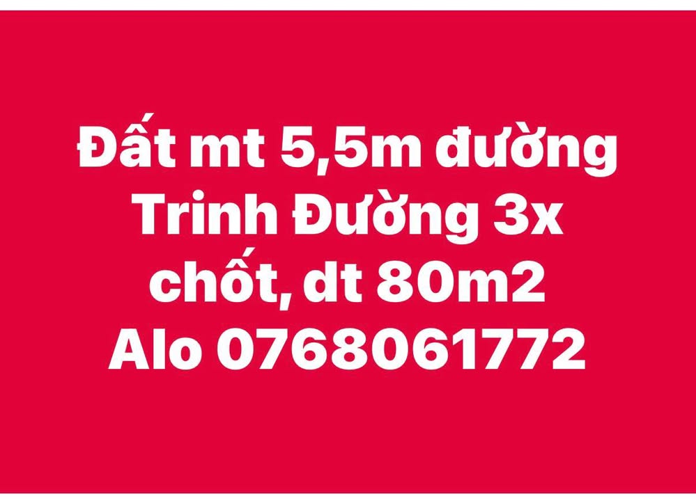 Bán Đất 80m² Mặt Tiền 5.5m Đường Trinh Đường, Ngũ Hành Sơn - Giá Thỏa Thuận