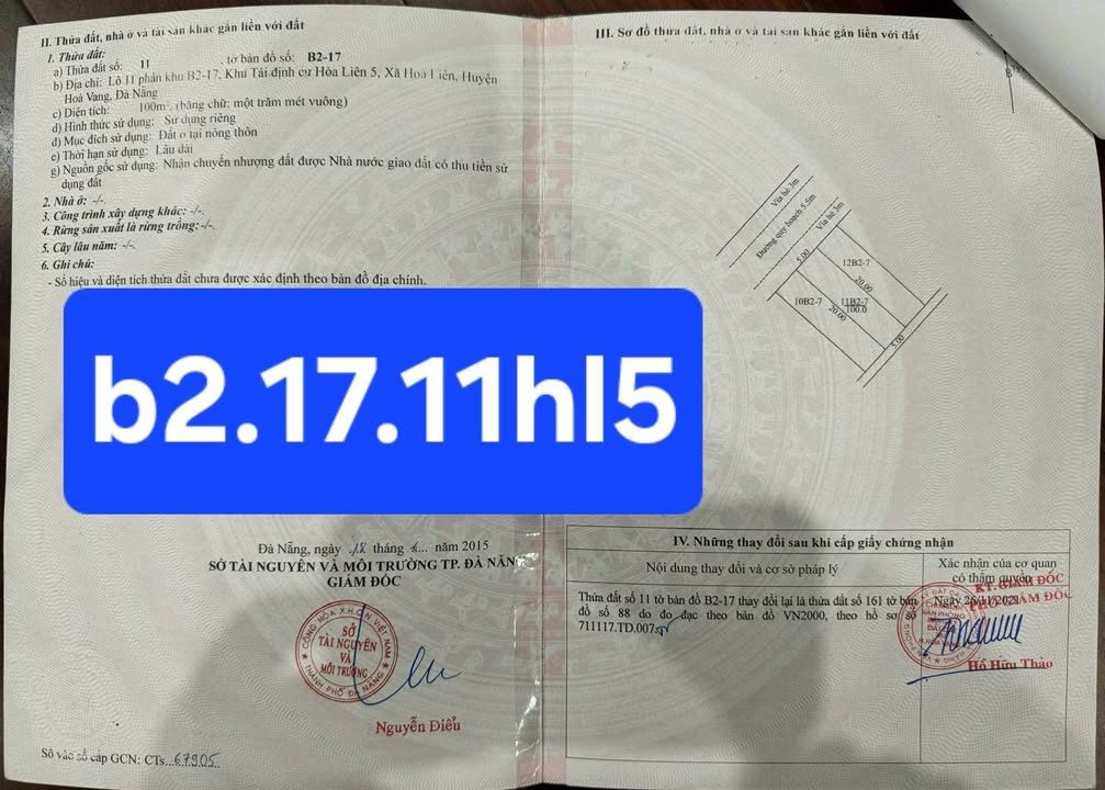 Bán Đất Tái Định Cư Hòa Liên 100m² - Sổ Đỏ Chính Chủ, Giá 2.9 Tỷ