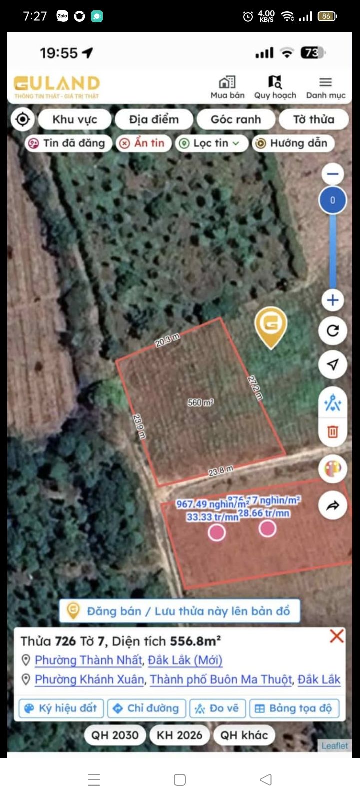 Đất Nông Nghiệp 560m² Phường Khánh Xuân, Buôn Ma Thuột - Nở Hậu, 2 Mặt Tiền