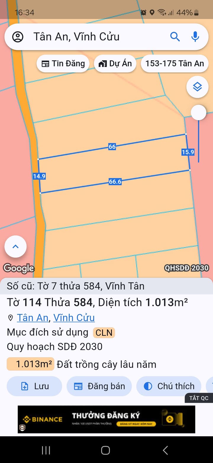 Đất nền Ấp 5 Vĩnh Tân, Tân Uyên 1000m² - Tiềm năng tăng giá vượt trội!