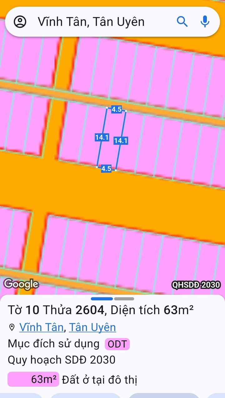 Đất Nền Vĩnh Tân, Bình Dương - 63m² Sổ Hồng Riêng, Sát KCN Visip 2