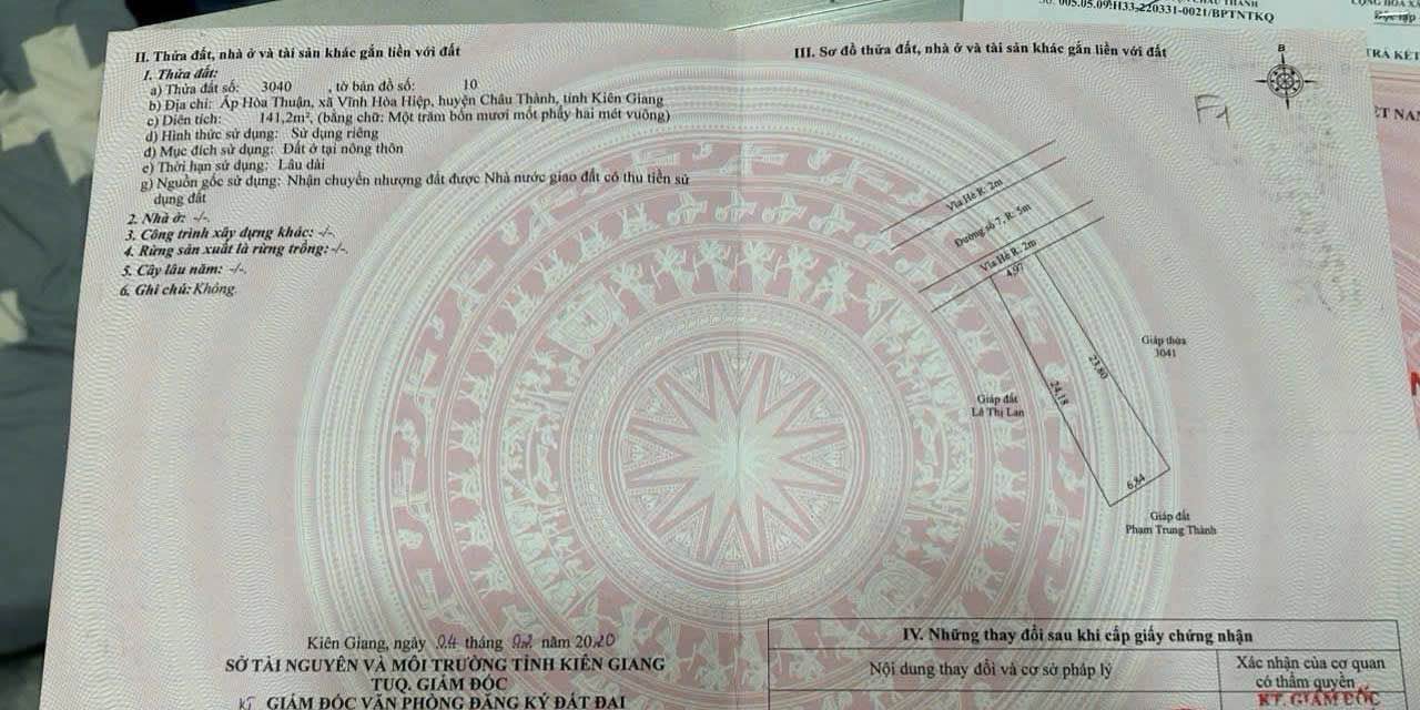 Đất nền KDC Hoà Thuận Châu Thành 260m² - Pháp lý rõ ràng