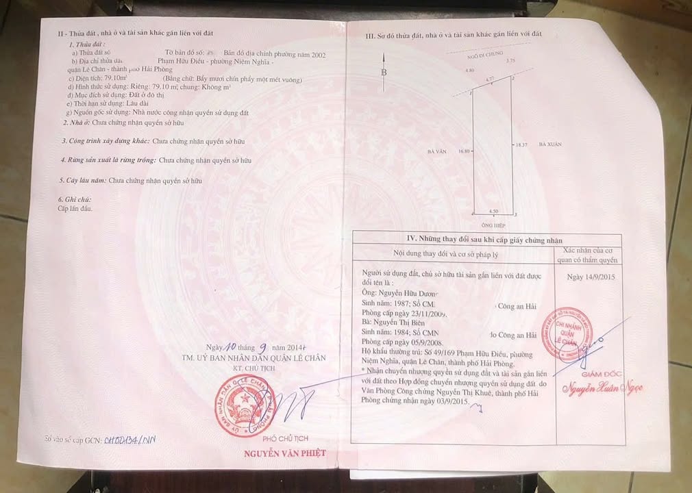 Đất nền Lê Chân 80m² - Sổ đỏ chính chủ, đường ô tô vào tận nơi!