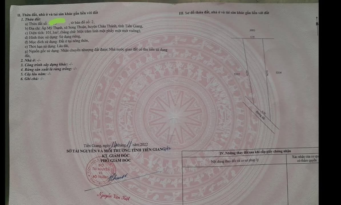 Đất Thổ Cư Châu Thành, Tiền Giang 101.1m² - Sổ Hồng Sẵn Sàng