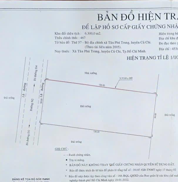 Đất KCN Tân Phú Trung Củ Chi 6300m² - Sẵn Sàng Xây Dựng