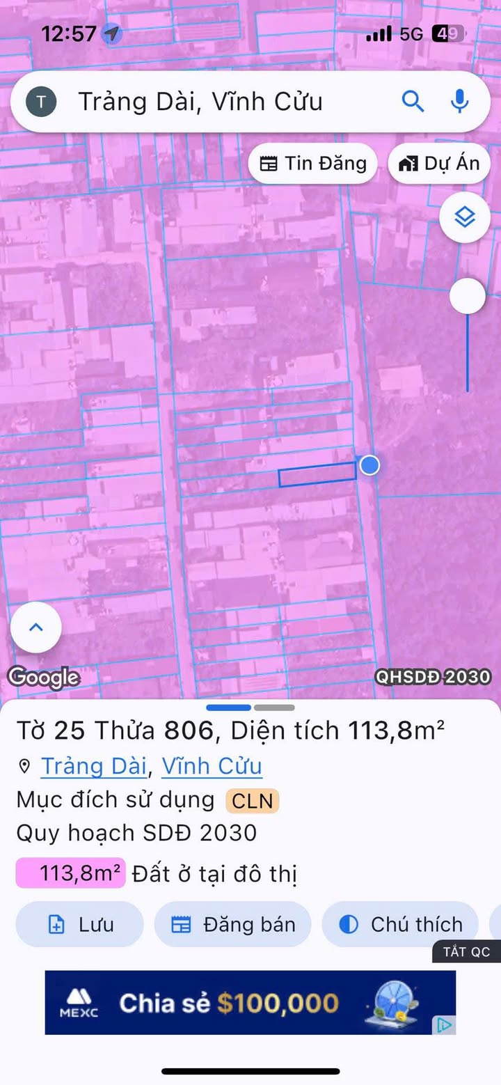 Đất nền Trảng Dài 115m² - Xây dựng tự do!