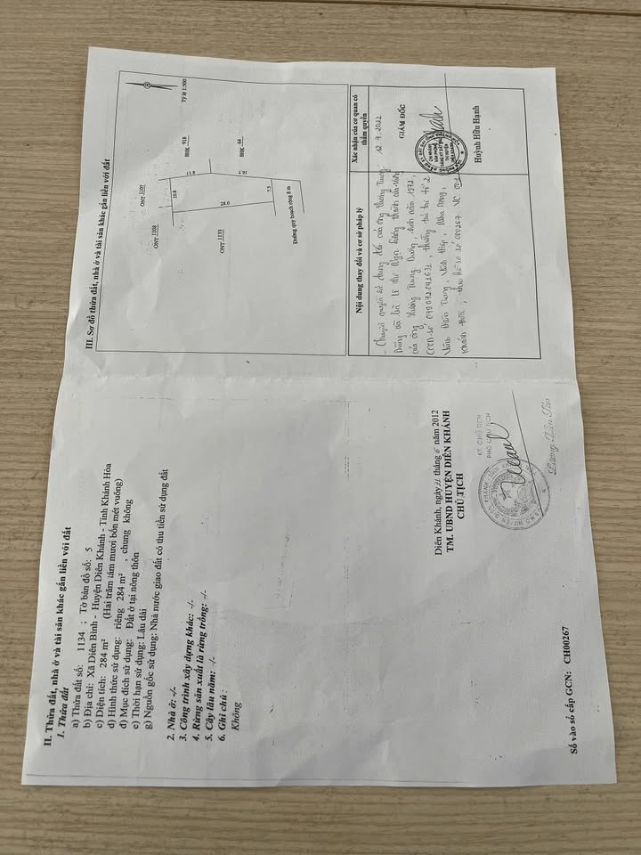 Đất nền Diên Khánh 284m² - Sổ đỏ chính chủ, tiềm năng tăng giá!