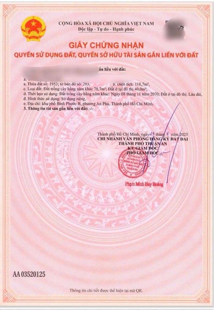 Bán Đất Mặt Tiền Bình Chuẩn 37 Thuận An 118.7m² - Sổ Hồng Riêng