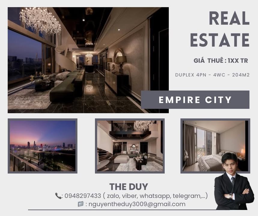 Empire City Quận 1: Căn hộ Duplex 204m² 4PN - View Pháo Hoa Đỉnh Cao