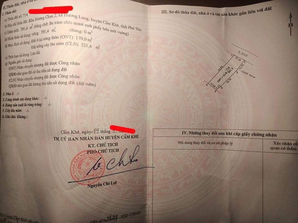 Bán Đất Nền 391m² Hương Lung, Cẩm Khê - Kinh Doanh, Ở Ngay - Hơn 1 Tỷ