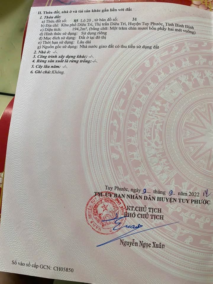 Đất Lô Góc 195m² Diêu Trì - Mặt Tiền Đường 24m, Sổ Hồng Thổ Cư Giá 3 Tỷ