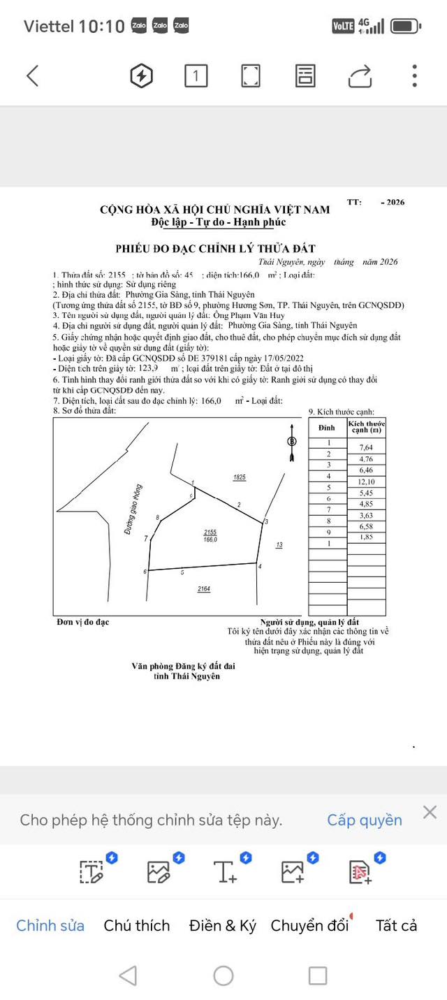 Bán đất thổ cư Hương Sơn, TP. Thái Nguyên 166m² - Sổ hồng sẵn sàng