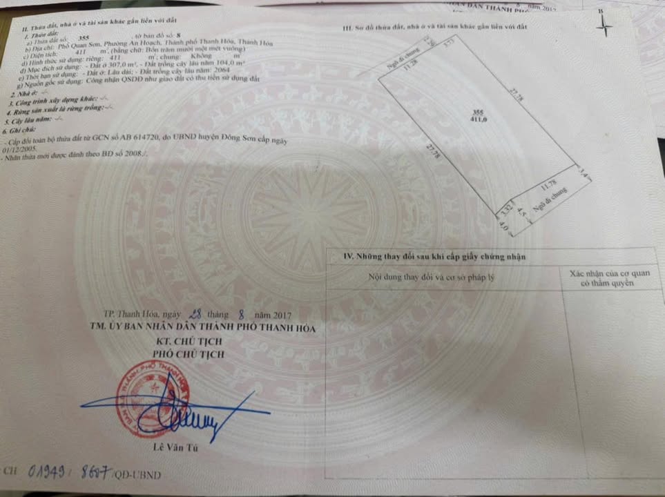 Đất nền An Hưng Thanh Hóa 411m² 4.932 tỷ - Đường ô tô