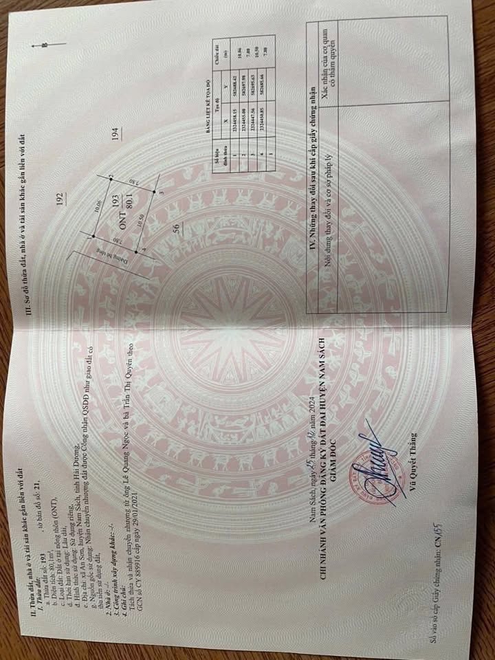 Đất thổ cư 80m² mặt tiền 7.8m tại Nam Sách, Hải Dương - Sổ đỏ sẵn sàng