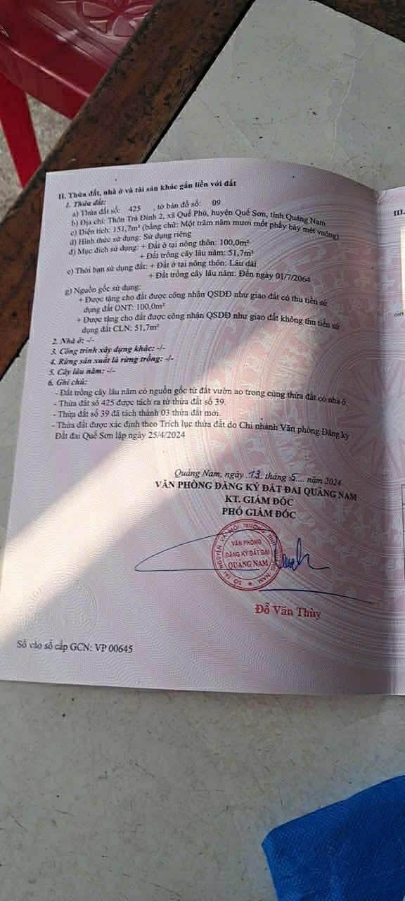 Đất nền Quế Phú Quế Sơn 150m² 2xx triệu - Pháp lý rõ ràng