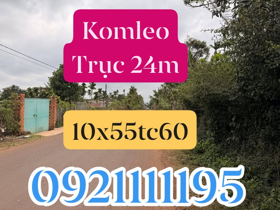 Đất nền Buôn Komleo, Buôn Ma Thuột - 550m² mặt tiền 24m, giá đầu tư 3.19 tỷ