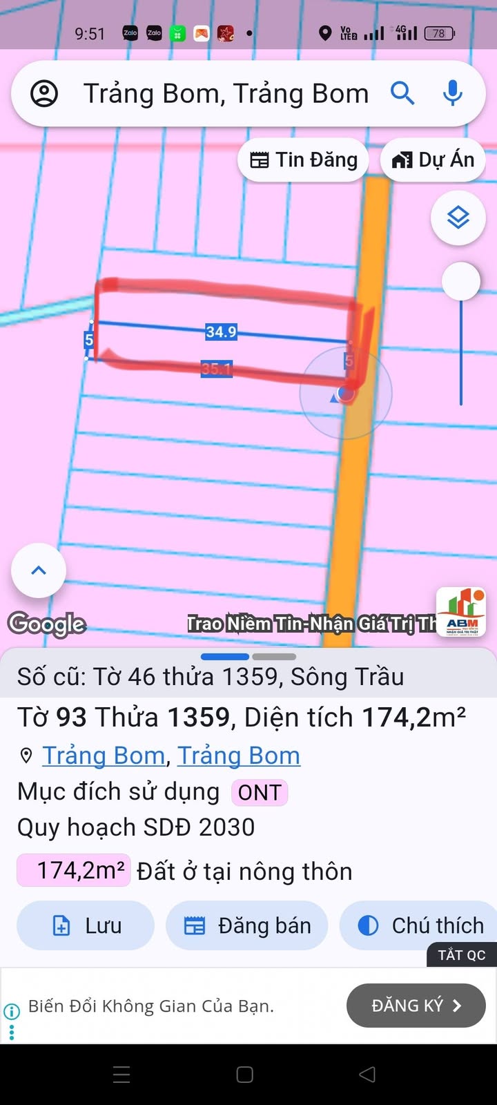 Đất nền Xã Bàu Lâm 350m² giá 3.2 tỷ - Đất thổ cư 100%