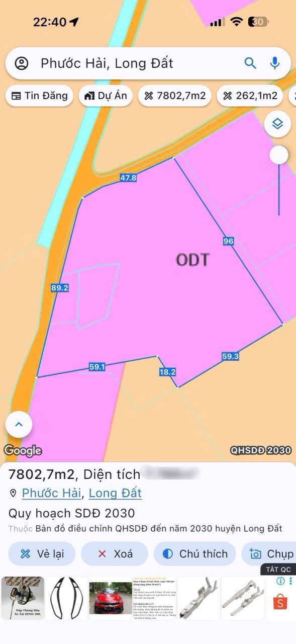 Đất Vườn 7803m² Mặt Tiền Long Mỹ, Tx.Phú Mỹ - Sổ Hồng, Sẵn Cây Ăn Trái