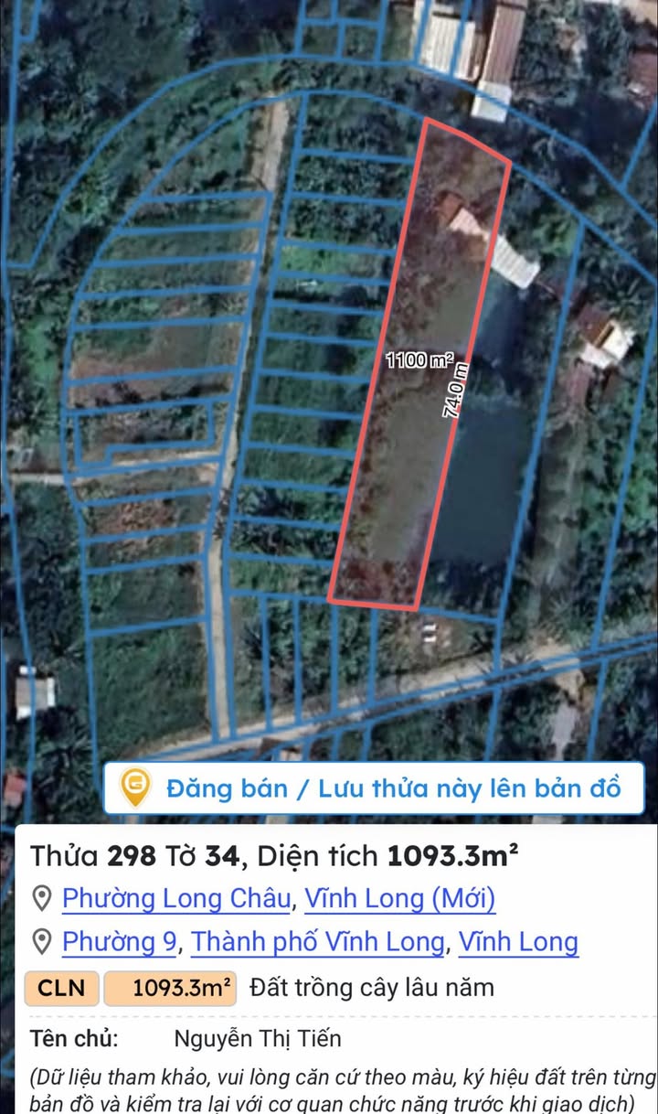 Đất nền Phường 9 TP. Vĩnh Long 3000m² - Tiềm năng tăng giá vượt trội!