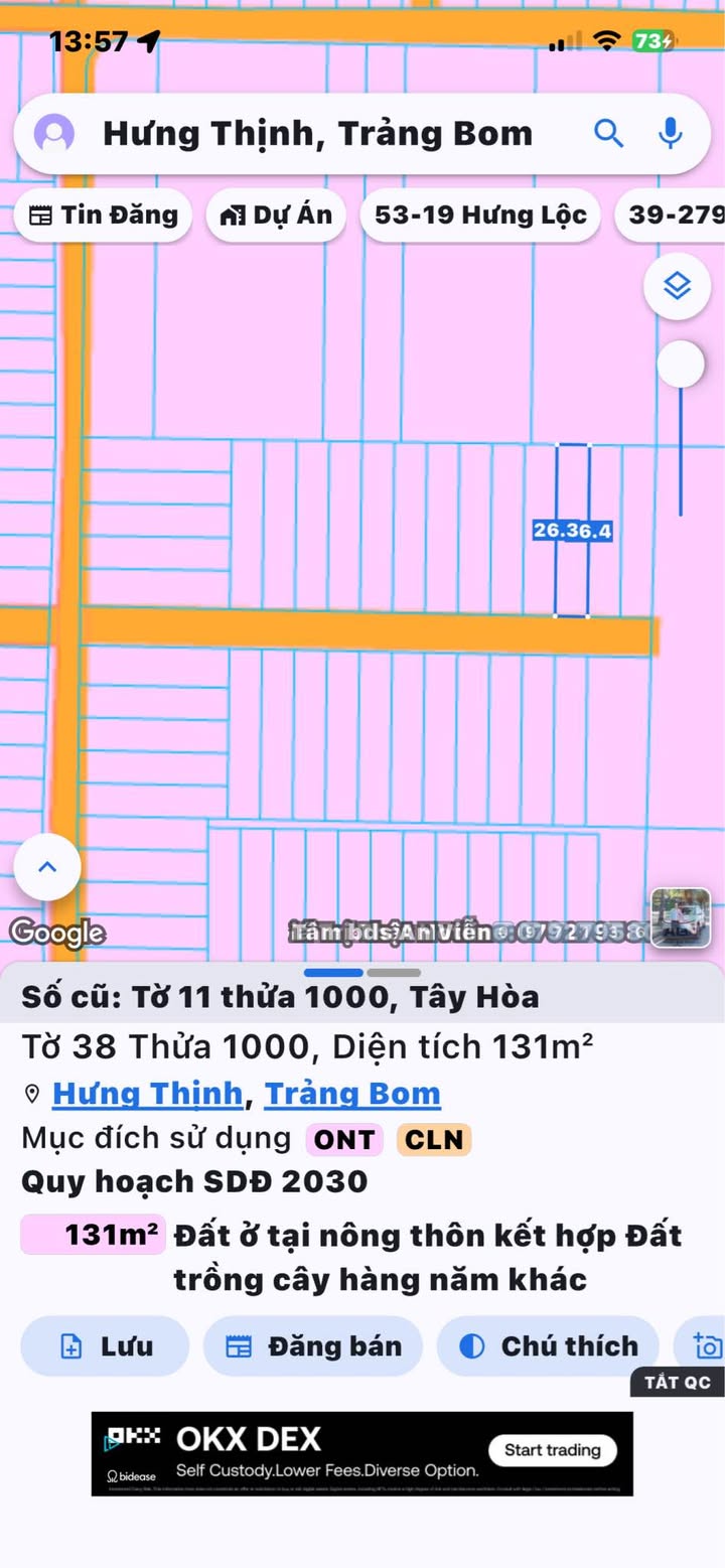 Đất nền Tân Hạnh, Biên Hòa 130m² - Sổ đỏ chính chủ!