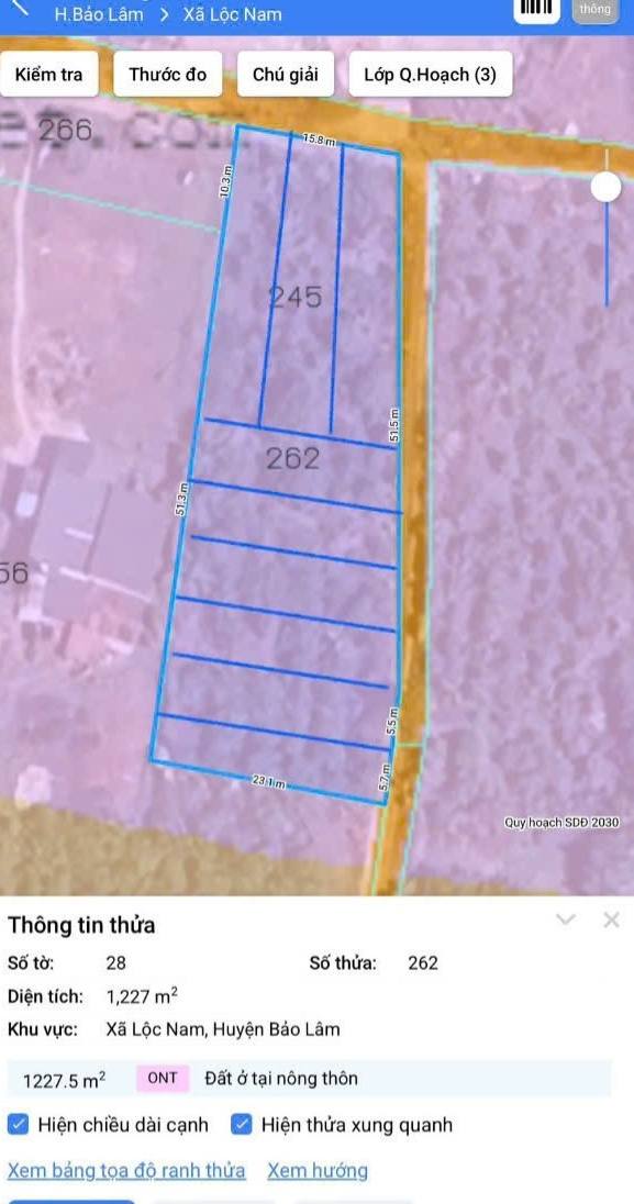 Đất nền Bảo Lâm 1227m² giá 1.5 tỷ - Tiềm năng tăng giá vượt trội!