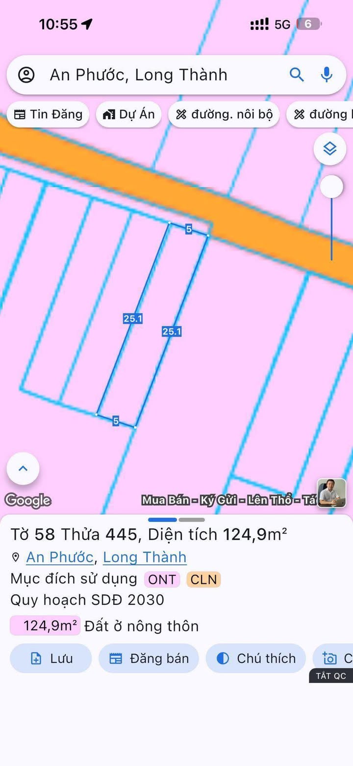 Đất nền Long Thành 125m² sổ đỏ thổ cư - Giá 1 tỷ - Xây tự do