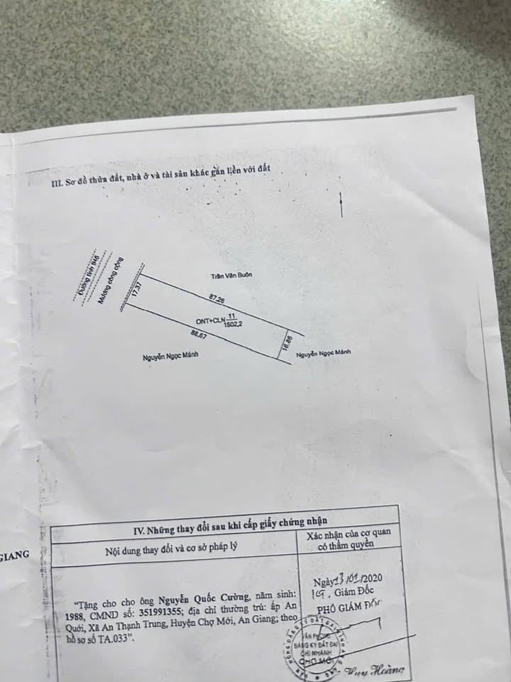 Bán Gấp Đất Mặt Tiền Tỉnh Lộ 946 An Giang 1500m² - Có Sẵn Quán Nhậu Karaoke