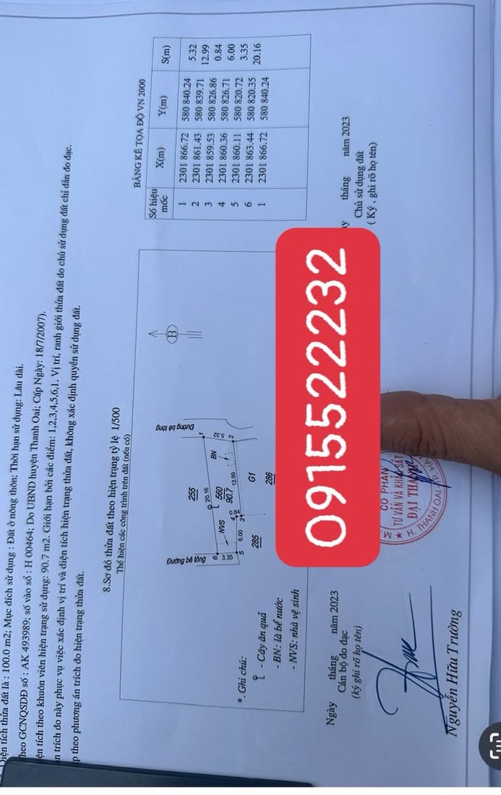 Đất nền Làng Vác, Thanh Oai 90.7m² - Tiềm năng tăng giá vượt trội!