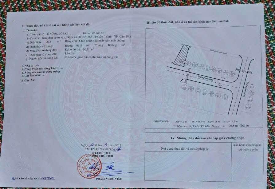 Đất Nền Cẩm Thịnh, Cẩm Phả 96.8m² giá 1 tỷ - Tiềm năng tăng giá vượt trội!